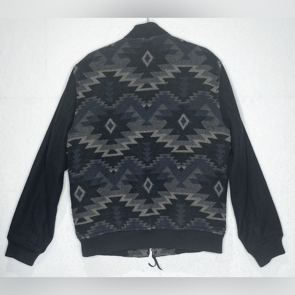 Sun+Stone Geometric Aztec Tribal Bomber Jacket Wool Blend Size Large - Picture 3 of 11
